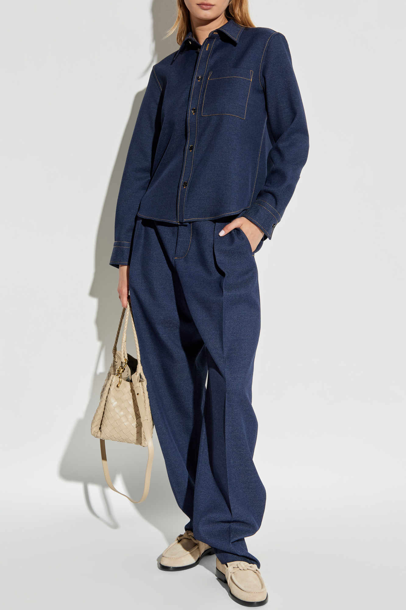 パンツ BOTTEGA VENETA Woman Pants Blue 730015V2L00 4246 BOTTEGA VENETA: Pants woman - Blue | Bottega Veneta pants